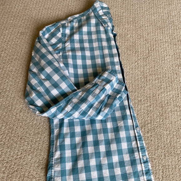 J Crew long sleeve button down shirt blue white check XL - Picture 9 of 14